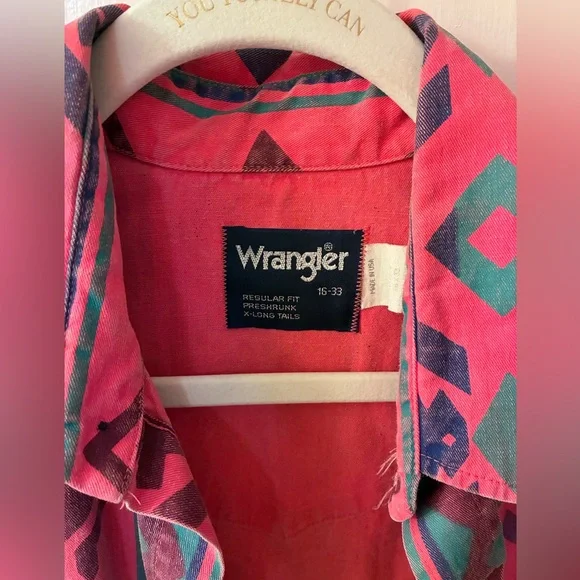 Wrangler men’s XL vintage Geometric Shirt - Picture 2 of 6